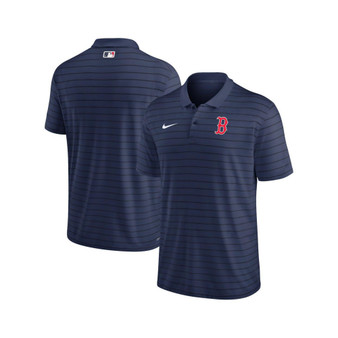 Men's Navy Boston Red Sox Authentic Collection Victory Striped Performance Polo Shirt