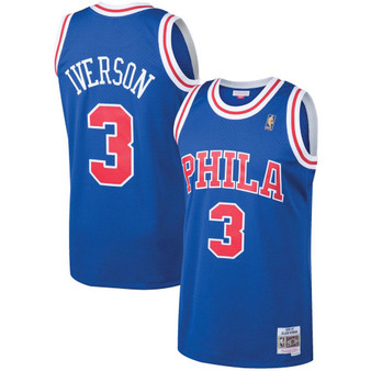 Men's Allen Iverson Royal Philadelphia 76Ers 1996-97 Hardwood Classics Swingman Jersey