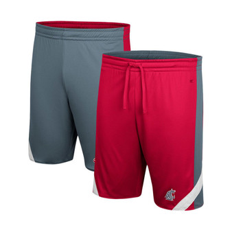 Men's Crimson, Gray Washington State Cougars Am I Wrong Reversible Shorts