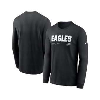 Men's Black Philadelphia Eagles Sideline Infograph Lock Up Performance Long Sleeve T-Shirt
