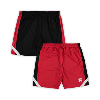 Men's Scarlet, Black Nebraska Huskers Big and Tall Team Reversible Shorts