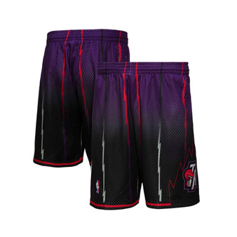 Men's Purple and Black Toronto Raptors 1998/99 Hardwood Classics Fadeaway Reload 3.0 Swingman Shorts