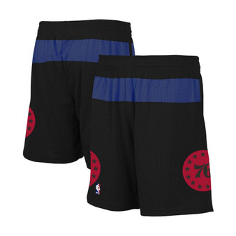 Men's Black, Royal Philadelphia 76Ers Hardwood Classic Reload Swingman Shorts