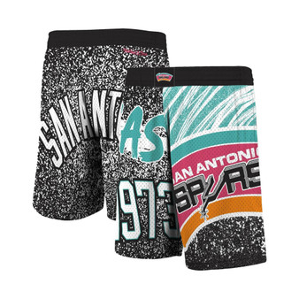Men's Black San Antonio Spurs Hardwood Classics Jumbotron Sublimated Shorts