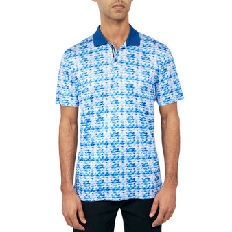 Men's Regular Fit Fish Print Performance Polo Shirt