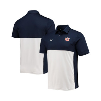 Men's Navy, White Auburn Tigers 2022 Blocked Coaches Performance Polo Shirt