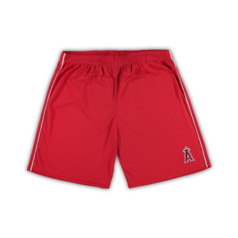 Men's Red Los Angeles Angels Big and Tall Mesh Shorts