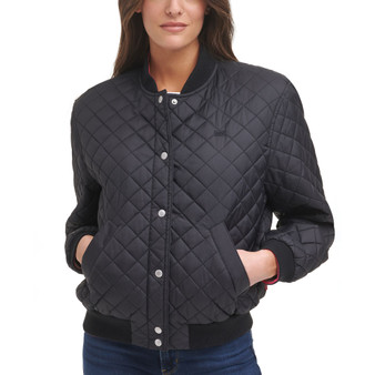 Diamond Quilted Bomber Jacket