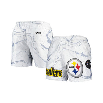Men's White Pittsburgh Steelers Allover Marble Print Shorts