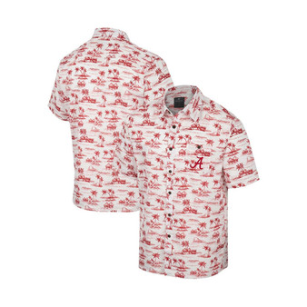 Men's White Alabama Crimson Tide Spontaneous is Romantic Camp Button-Up Shirt