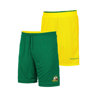 Men's Yellow, Green Oregon Ducks Wiggum Reversible Logo Shorts
