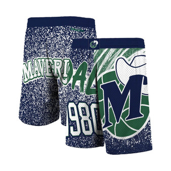 Men's Navy Dallas Mavericks Hardwood Classics Jumbotron Sublimated Shorts
