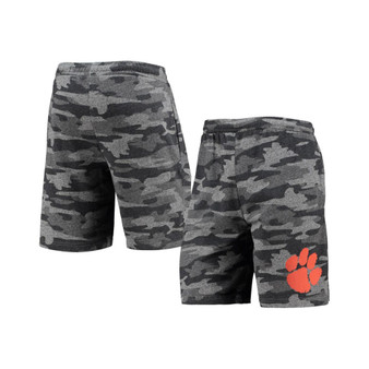 Men's Charcoal and Gray Clemson Tigers Camo Backup Terry Jam Lounge Shorts