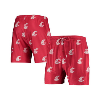 Men's Crimson Washington State Cougars Flagship Allover Print Jam Shorts