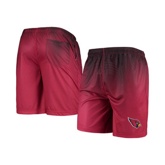 Men's Cardinal and Black Arizona Cardinals Pixel Gradient Training Shorts