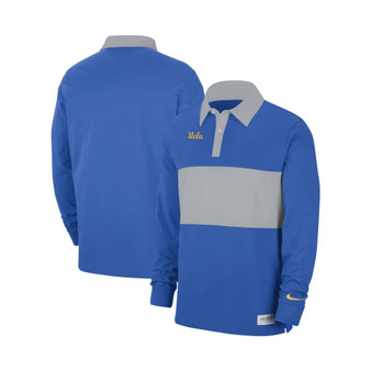 Men's Blue UCLA Bruins Striped Long Sleeve Polo Shirt
