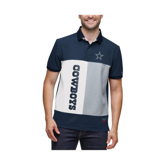 Men's Navy and Gray Dallas Cowboys Color Block Polo