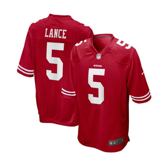 Men's Trey Lance Scarlet San Francisco 49ers 2021 Draft First Round Pick Game Jersey
