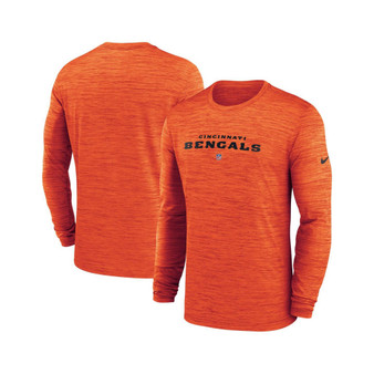 Men's Orange Cincinnati Bengals Sideline Team Velocity Performance Long Sleeve T-shirt