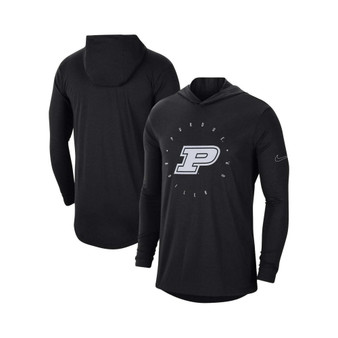 Men's Black Purdue Boilermakers Campus Tri-Blend Performance Long Sleeve Hooded T-shirt
