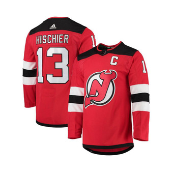 Men's Nico Hischier Red New Jersey Devils Home Captain Patch Primegreen Authentic Pro Player Jersey