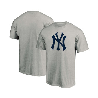 Men's Heathered Gray New York Yankees Official Logo T-shirt