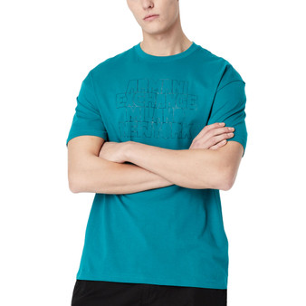 Men's Oversized Bubble Letter Logo Short-Sleeve Crewneck T-Shirt