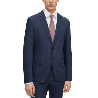 Men's Slim-Fit Checked Wool Blend Suit, 2 Piece Set