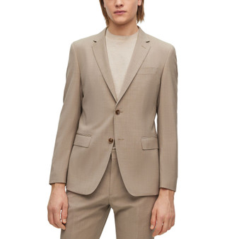 Men's Slim-Fit Melange Stretch Wool Suit, 2 Piece Set