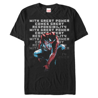 Marvel Men's Spider-Man with Great Responsibility Short Sleeve T-Shirt