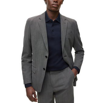 Men's Slim-Fit Suit in Micro-Patterned Performance-Stretch Cloth