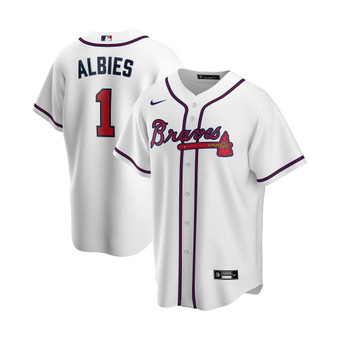Men's Ozzie Albies White Atlanta Braves Home Replica Player Name Jersey