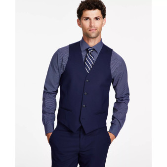 Men's Slim-Fit Stretch Solid Suit Vest, Created for Macy's