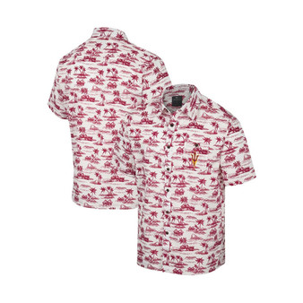 Men's White Arizona State Sun Devils Spontaneous is Romantic Camp Button-Up Shirt