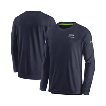 Men's College Navy Seattle Seahawks Sideline Lockup Performance Long Sleeve T-shirt