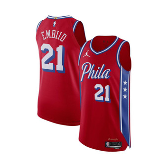 Men's Brand Joel Embiid Red Philadelphia 76ers 2022/23 Authentic Jersey - Statement Edition