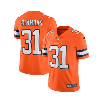 Men's Justin Simmons Orange Denver Broncos Alternate Vapor Limited Jersey