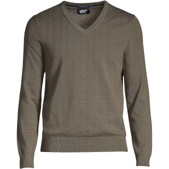 Men's Big and Tall Classic Fit Fine Gauge Supima Cotton V-neck Sweater