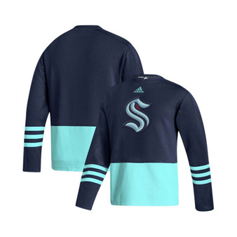 Men's Deep Sea Blue Seattle Kraken Logo AEROREADY Pullover Sweater