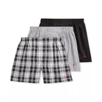 Men's 3 Pack Classic Woven Cotton Boxers