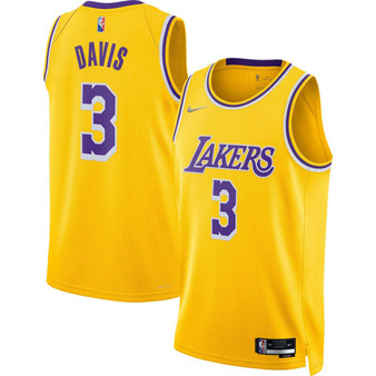 Men's Anthony Davis Gold-Tone Los Angeles Lakers 2021/22 Diamond Swingman Jersey - Icon Edition