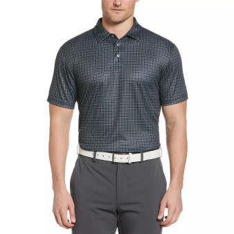 Men's Plaid Print Short-Sleeve Performance Polo Shirt