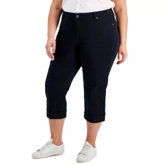 Plus Size Curvy Cuffed Capri Jeans, Created for Macy's