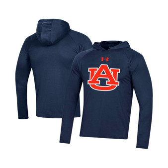 Men's Navy Auburn Tigers School Logo Raglan Long Sleeve Hoodie Performance T-shirt