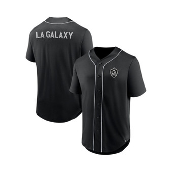Men's Branded Black LA Galaxy Third Period Fashion Baseball Button-Up Jersey