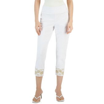 Women's Embroidered-Cuff Straight Jeans, Created for Macy's