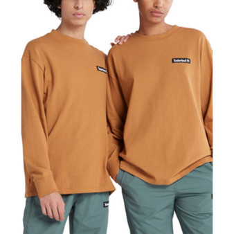 Men's Heavy Weight Woven Badge Long Sleeve Tee