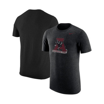 Men's Heathered Black Alabama Crimson Tide Vintage-Like Logo Tri-Blend T-shirt