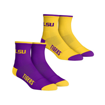 Men's Socks LSU Tigers Core Team 2-Pack Quarter Length Sock Set