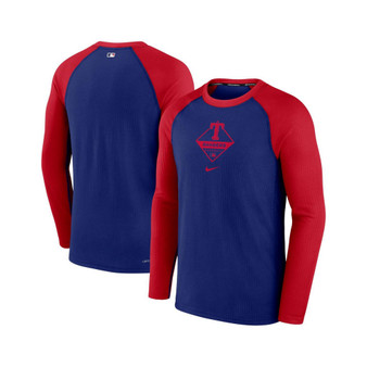 Men's Royal, Red Texas Rangers Game Authentic Collection Performance Raglan Long Sleeve T-shirt
